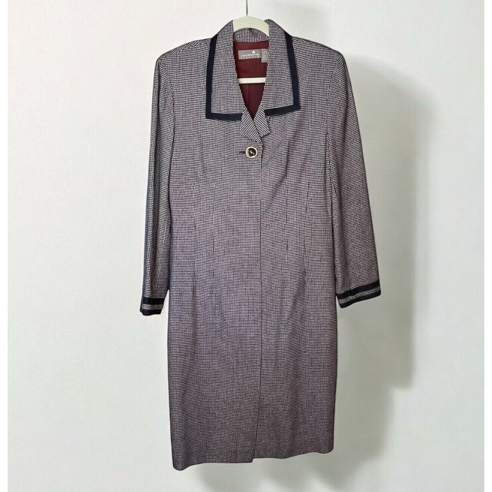 Vintage Liz Claiborne Houndstooth Blazer Dress Size 12 Rayon 80s Career Wear